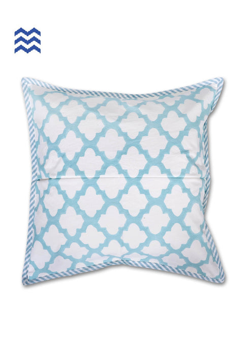 20s Cotton Cushion Cover in Floral Block Print